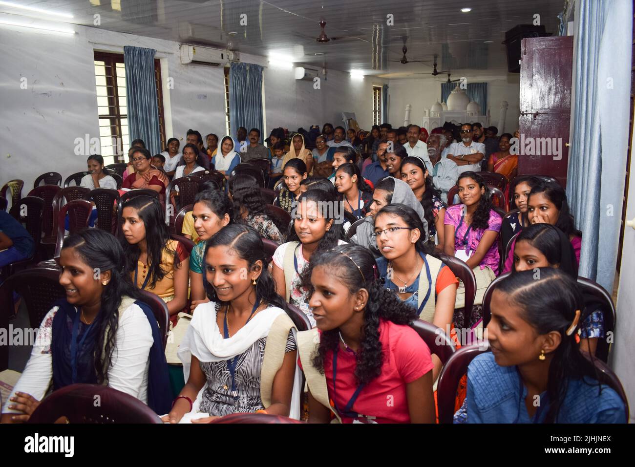Young students attending a classroom lesson in India Stock Photo