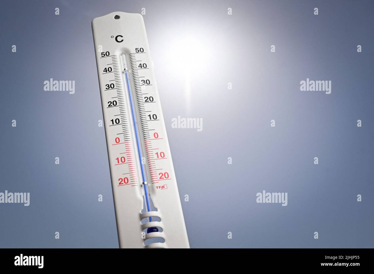 big heat wave in France with a temperature of 40°C, Paris , France, on