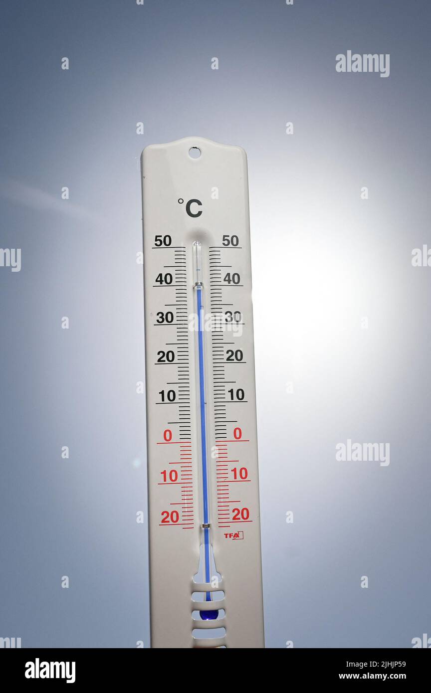 big heat wave in France with a temperature of 40°C, Paris , France, on