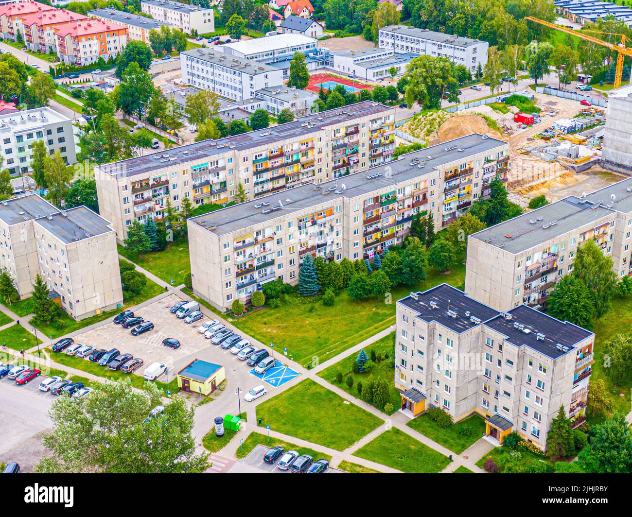 Aerial drone view of residential buildings Stock Photo - Alamy