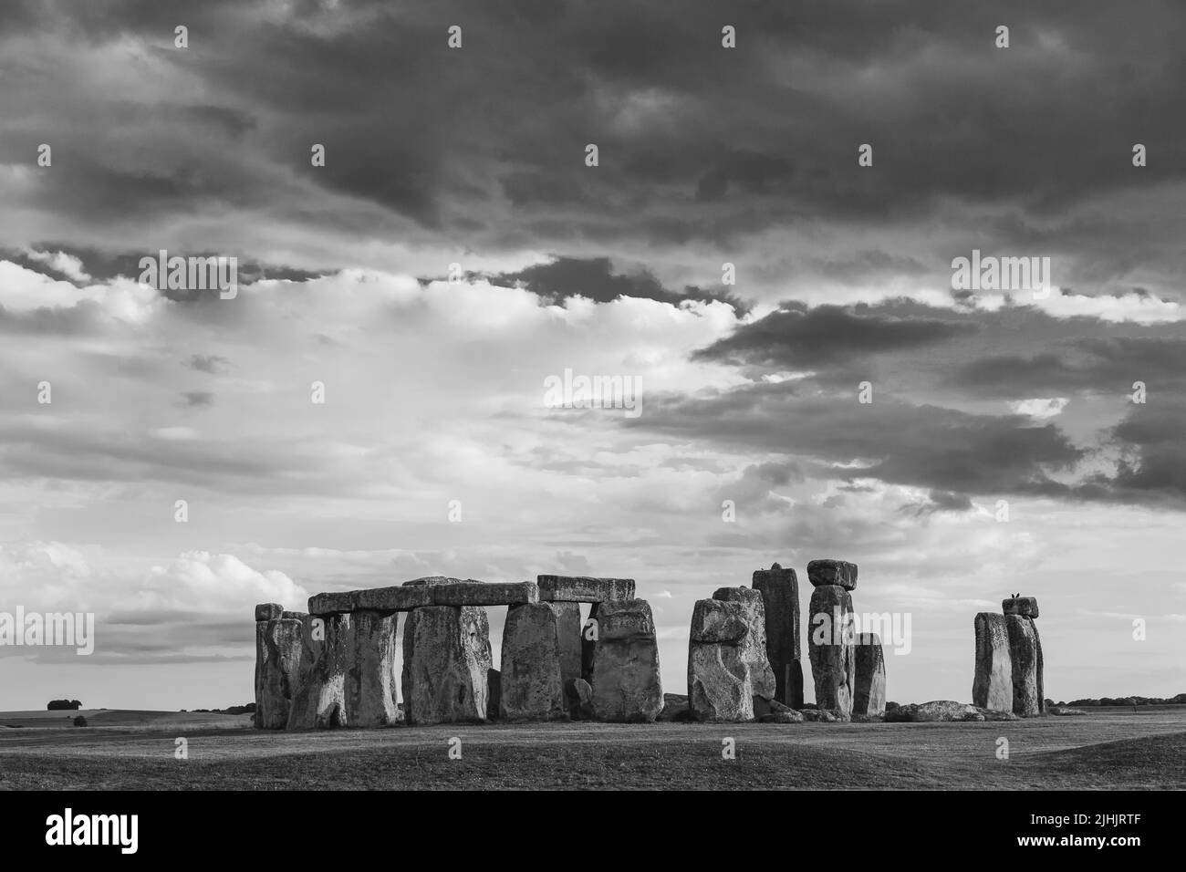 Sunset in Stonehenge, Wiltshire, England Stock Photo