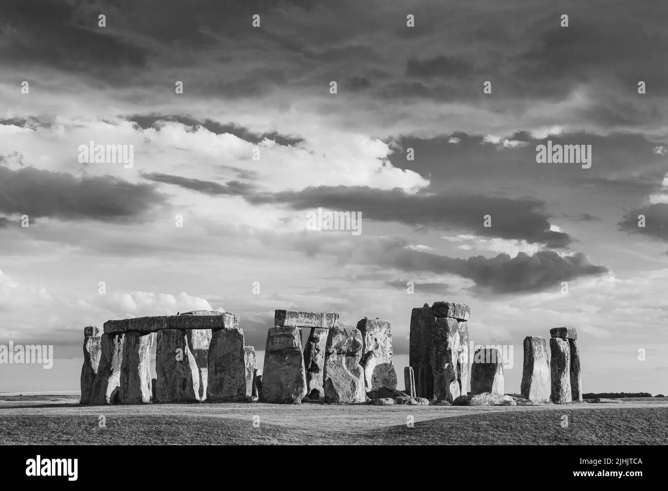 Sunset in Stonehenge, Wiltshire, England Stock Photo