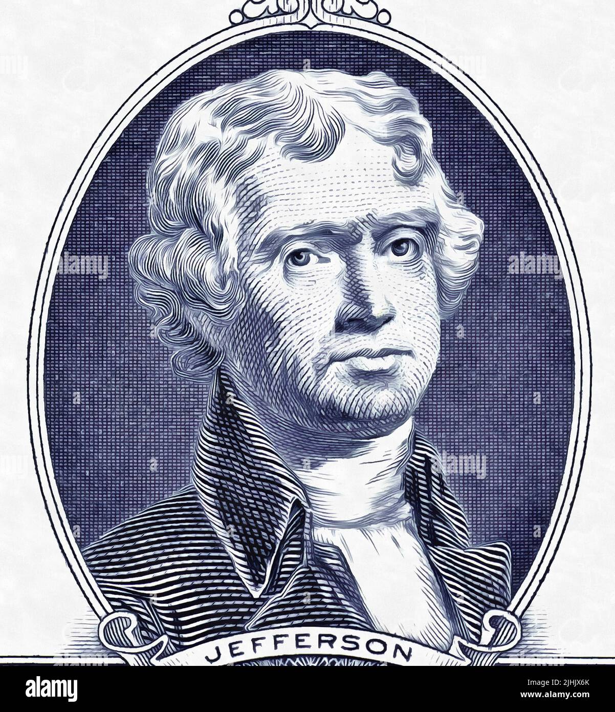 Portrait Thomas Jefferson, 17431826, American statesman, one of the