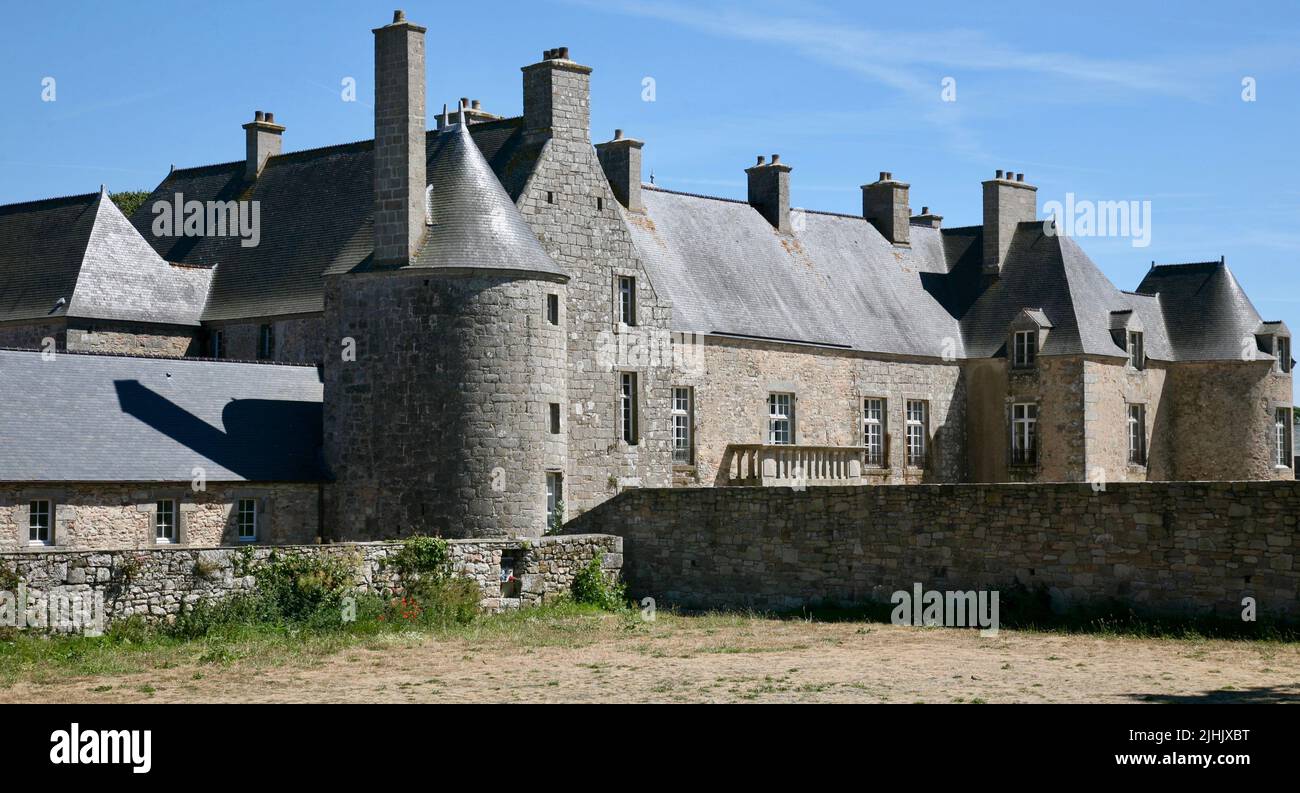 A view of Flamanville Chateau, Flamanville, Normandy, France, Europe Stock Photo
