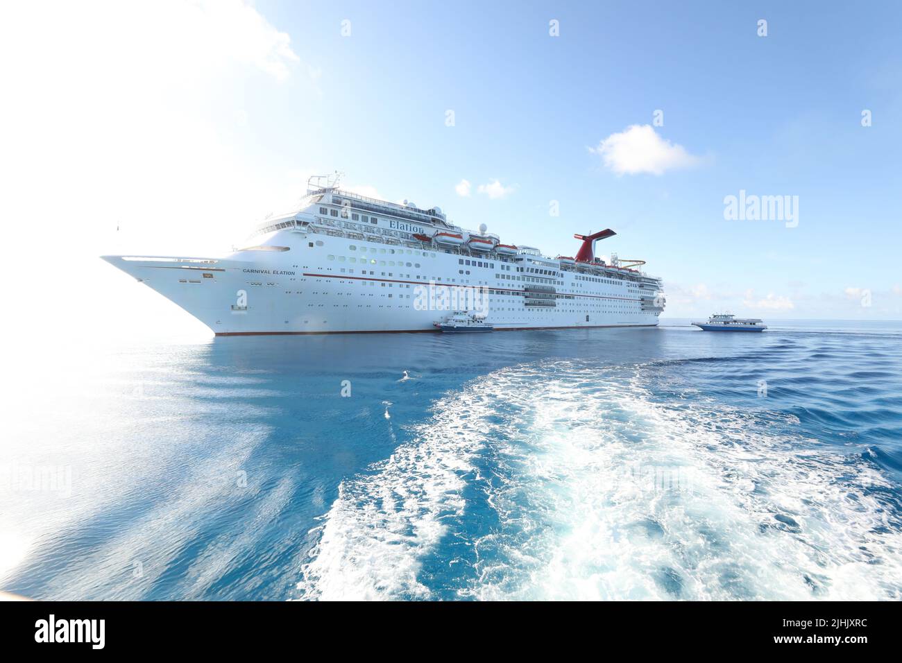 Carnival Elation cruise ship arrive atprimcess cay port. Carnival