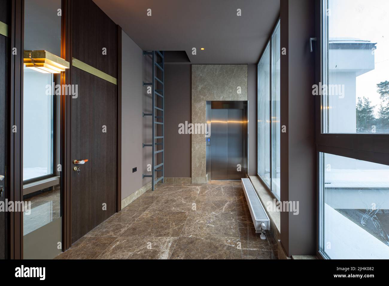 Picture of Modern interior of entrance hall in luxury residential apartment ...