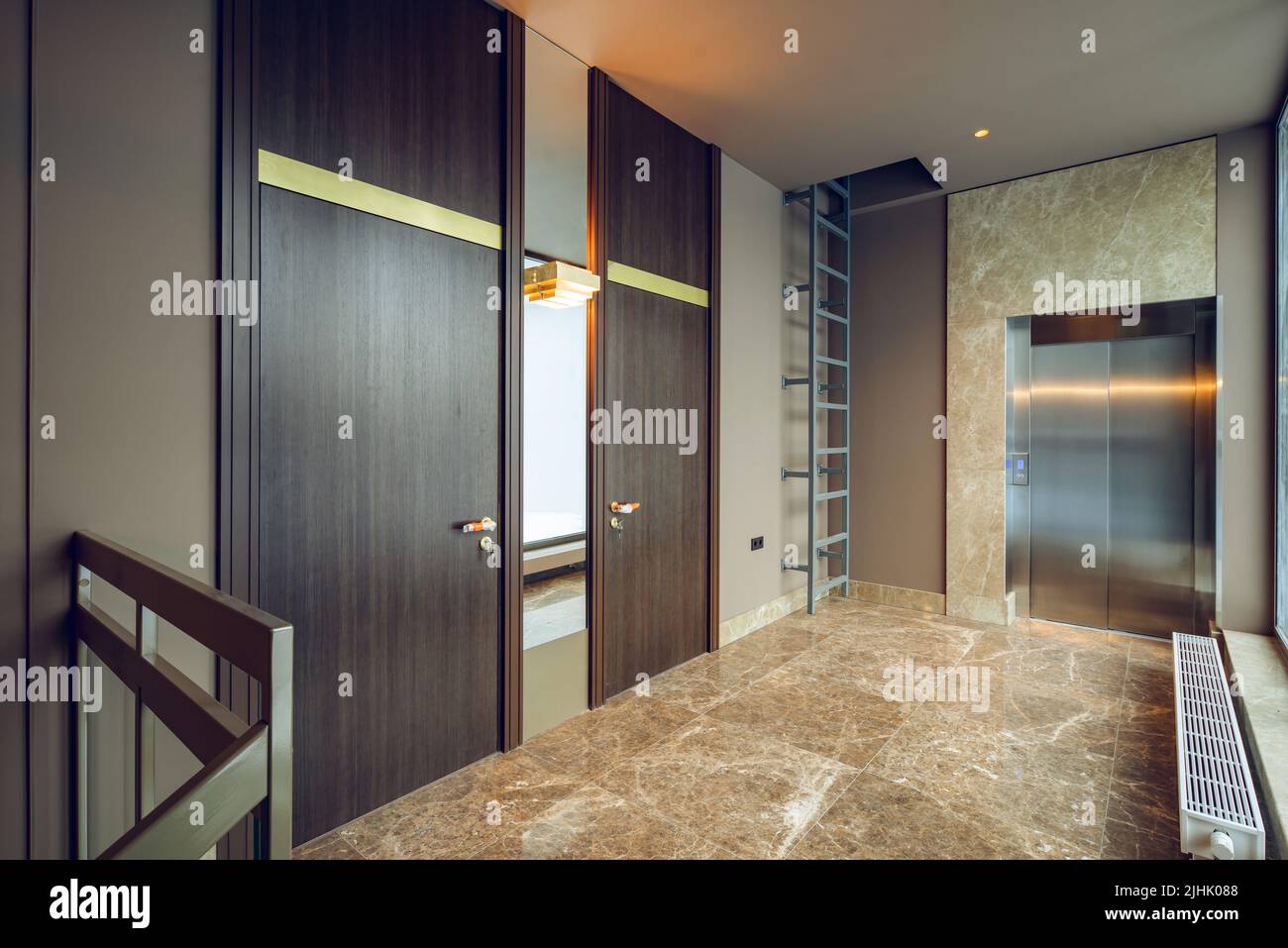 Modern interior of entrance hall in luxury residential apartment