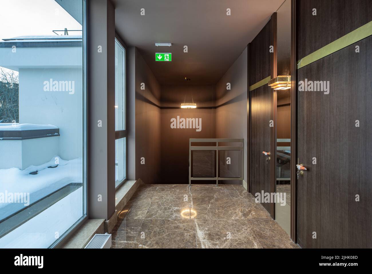 Modern interior of entrance hall in luxury residential apartment