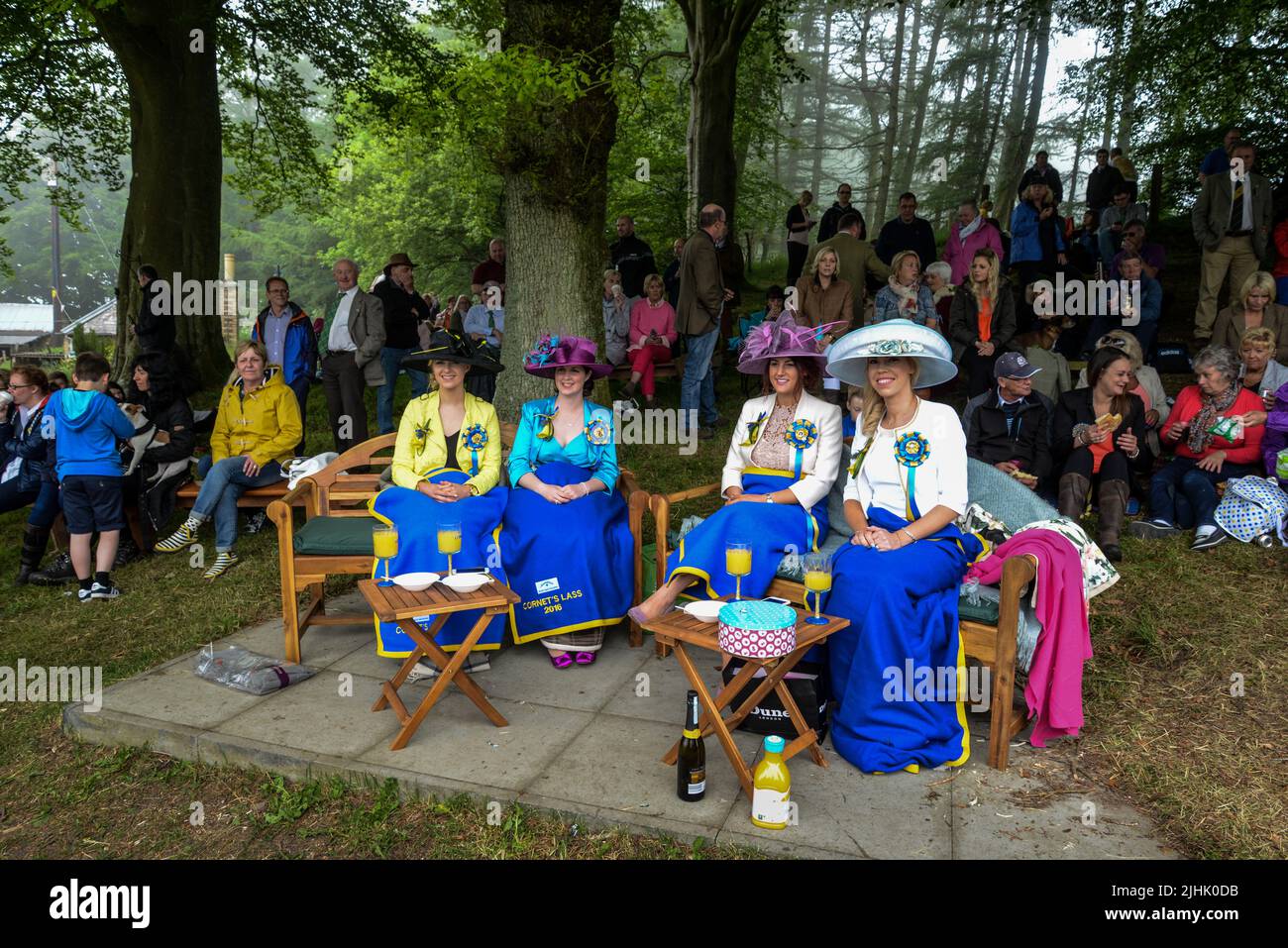 Hawick Common Riding outside the 'Hut' the Lasses Stock Photo