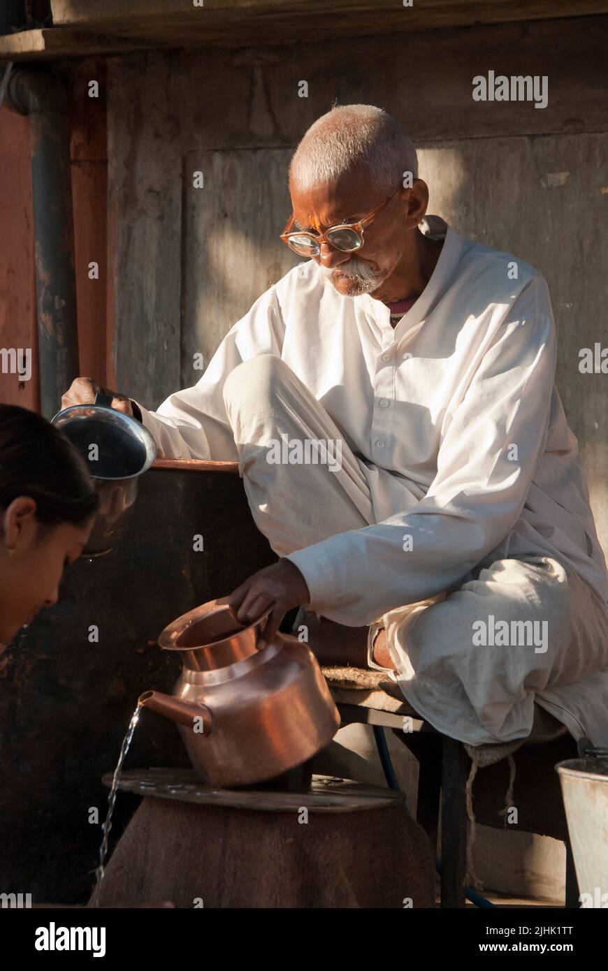 Fresh water sale in the street, India Stock Photo