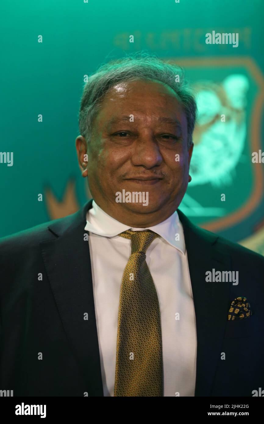 Bangladesh Cricket Board President Nazmul Hasan during a press meet after the Annual General Meeting (AGM) 2022 of Bangladesh Cricket Board (BCB) take Stock Photo