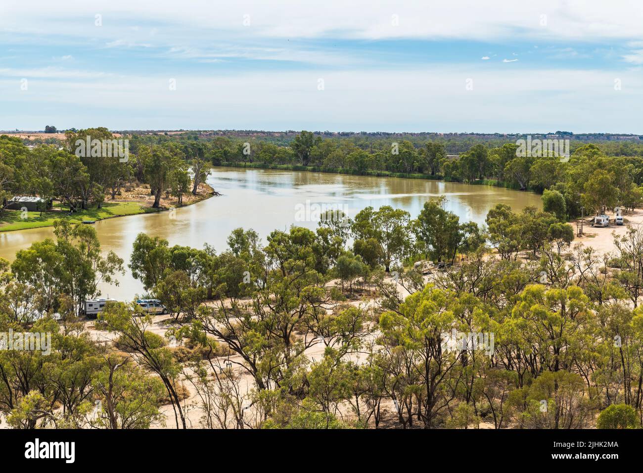 Murray River Holder Bend Lookout in Waikerie, South Australia Stock Photo