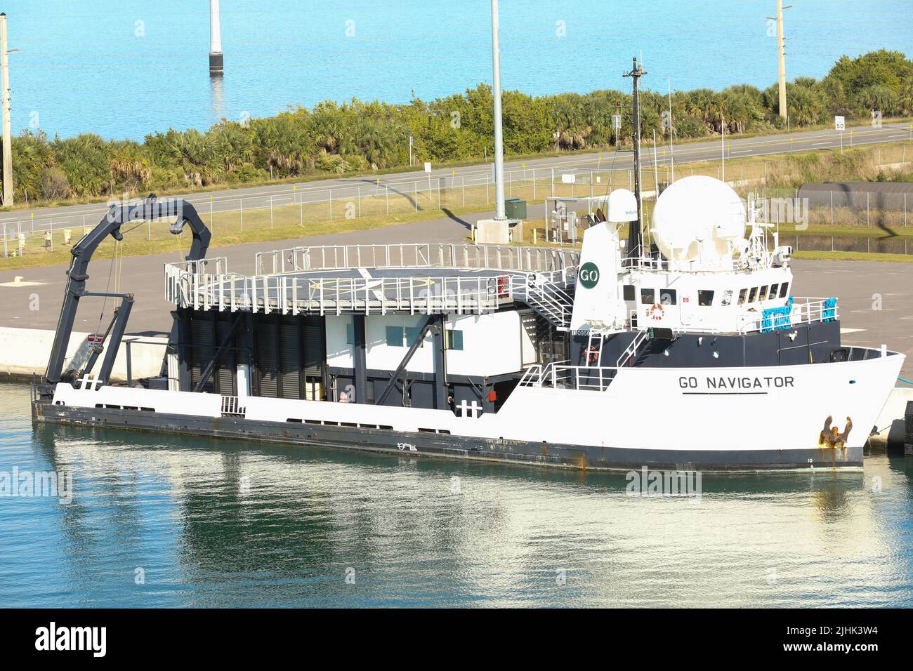 GO Searcher SpaceX Crew Dragon recovery ship, near Cape Canaveral