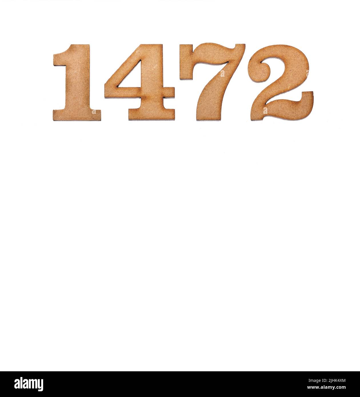 Number 1472 - Piece of wood isolated on white background Stock Photo ...