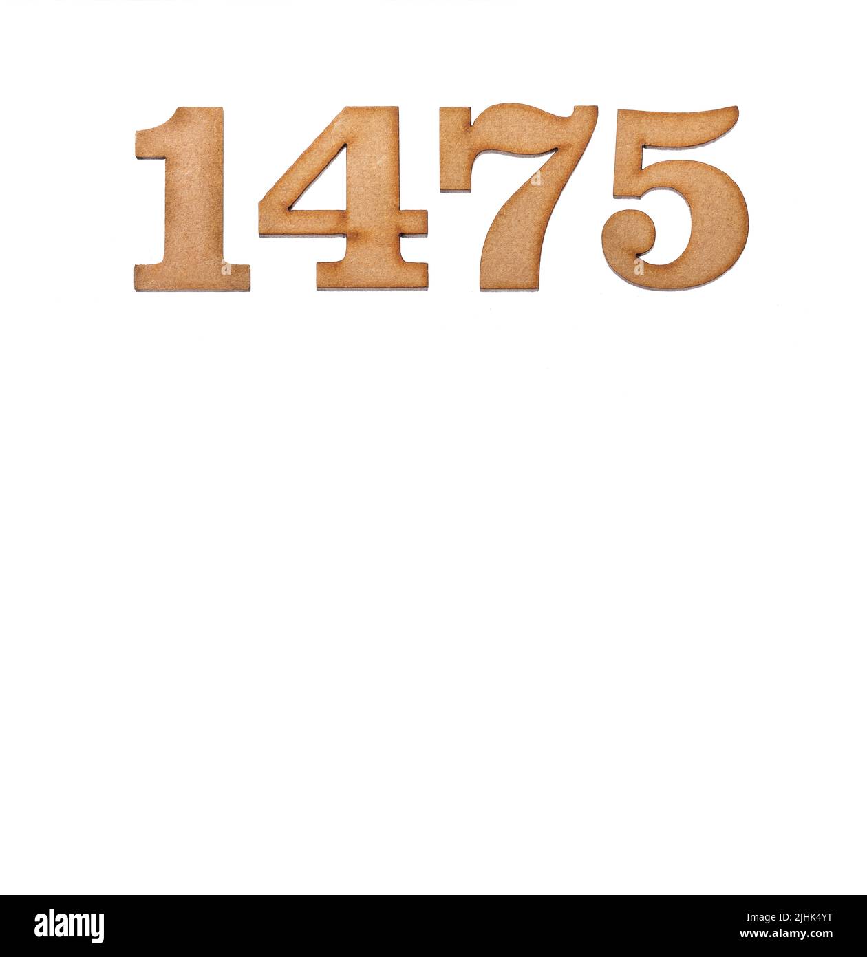Number 1475 in wood, isolated on white background Stock Photo - Alamy