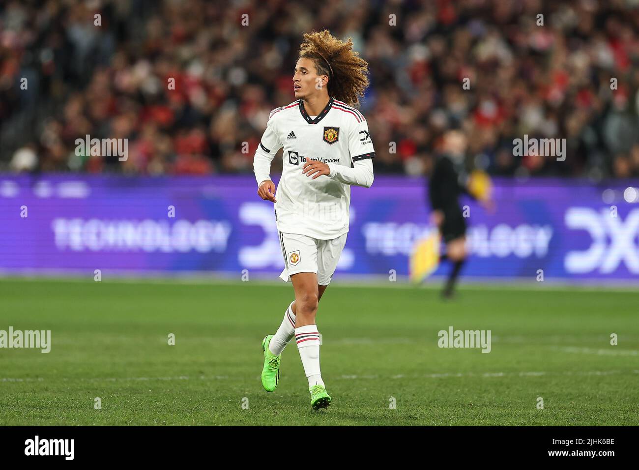 Hannibal Mejbri (46) of Manchester United in action during the game Stock Photo