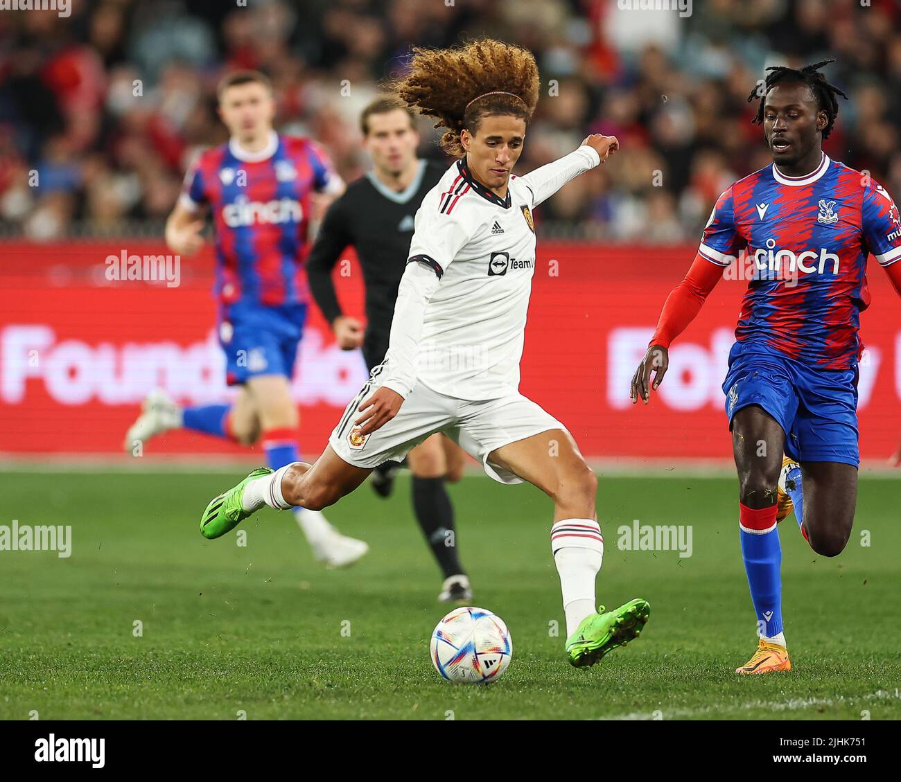 Hannibal Mejbri (46) of Manchester United shoots on goal in, on 7/19/2022. (Photo by Patrick Hoelscher/News Images/Sipa USA) Credit: Sipa USA/Alamy Live News Stock Photo