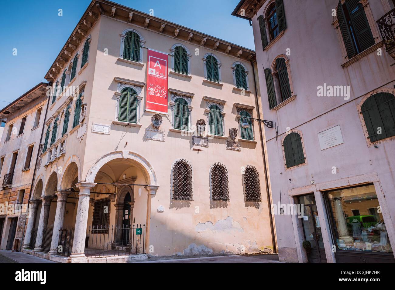 Palazzo Dei Giuristi. Built in 1664 by the College of Jurists, created in 1491 to gather the bellunese graduated in Law at Padua University. On the ou Stock Photo