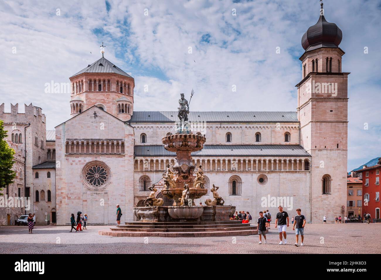 Fontana del Nettuno - Fountain of Neptune, behind the cathedral. Piazza Duomo, Trento ,Trentino, Trentino-Alto Adige/Südtirol, Italy, Europe Stock Photo