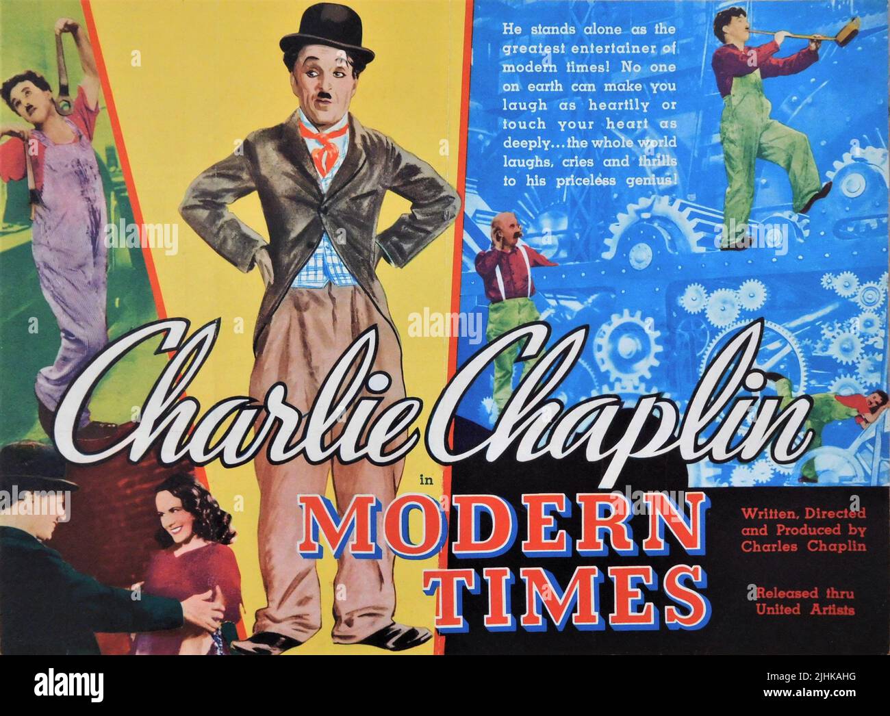 CHARLIE CHAPLIN And PAULETTE GODDARD In MODERN TIMES 1936 Director charlie-chaplin-and-paulette-goddard-in-modern-times-1936-director