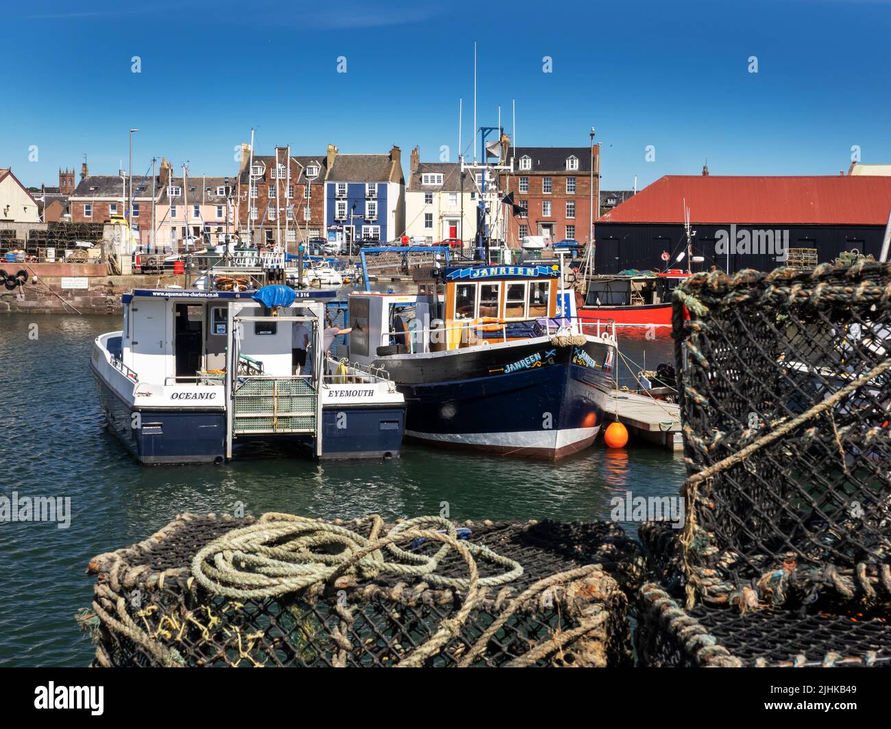 Fishing boats in the harbour at Arbroath in NE Scotland, UK. Stock Photo