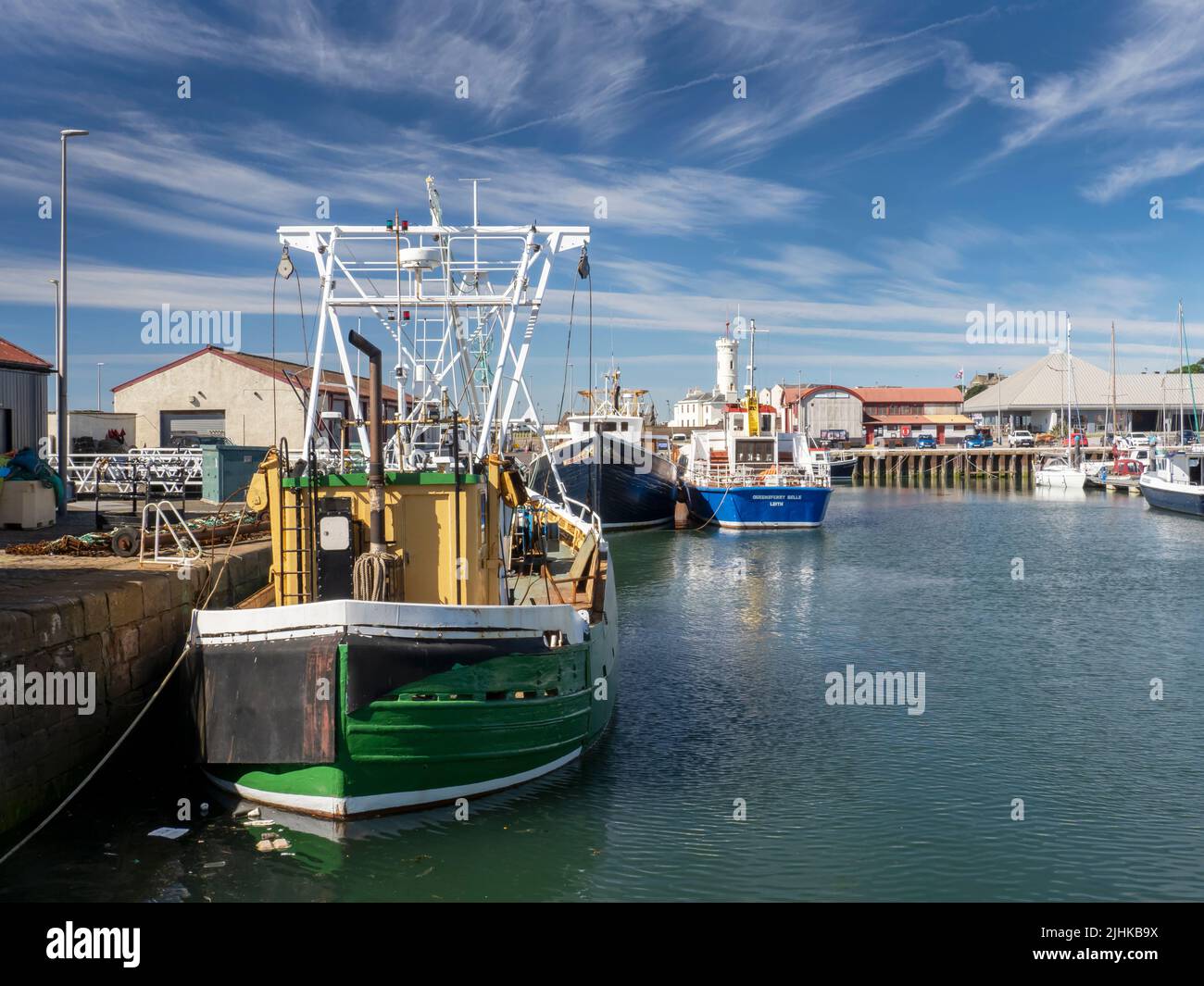 Fishing boats in the harbour at Arbroath in NE Scotland, UK. Stock Photo