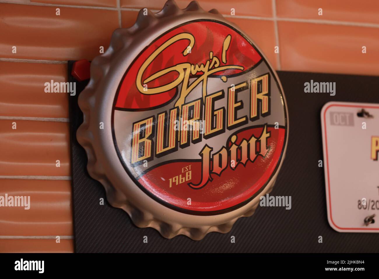 Guy’s Burger Joint, Carnival Conquest cruise ship, sailing from Miami, Florida to the Bahamas Stock Photo