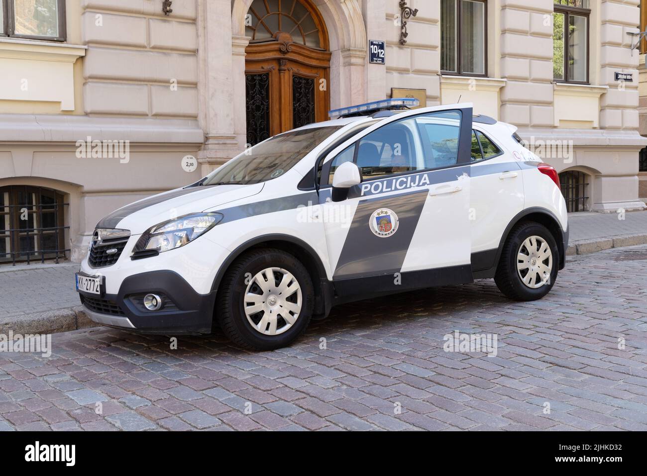 Police car riga latvia europe hi-res stock photography and images