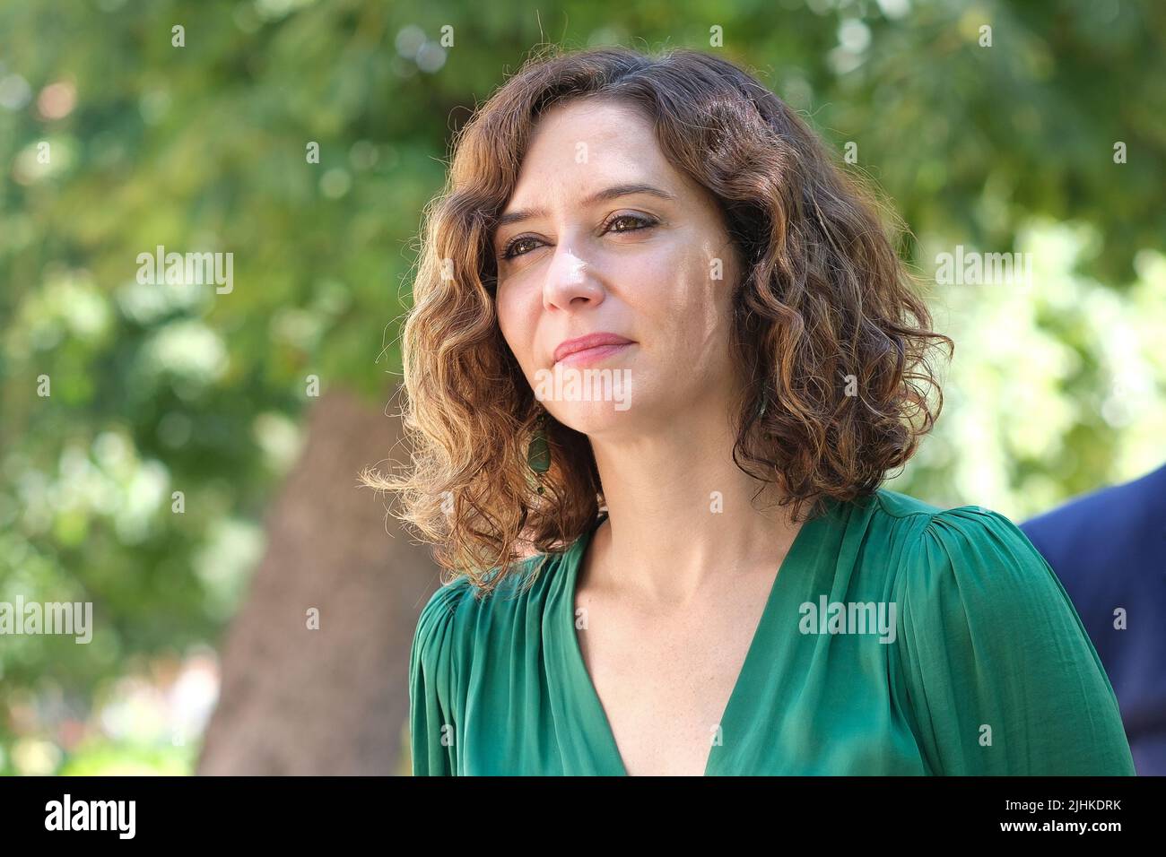 Madrid, Spain. 19th July, 2022. The president of the Community of Madrid, Isabel Diaz Ayuso during the visit to the Vista Alegre estate in Madrid. Credit: SOPA Images Limited/Alamy Live News Stock Photo
