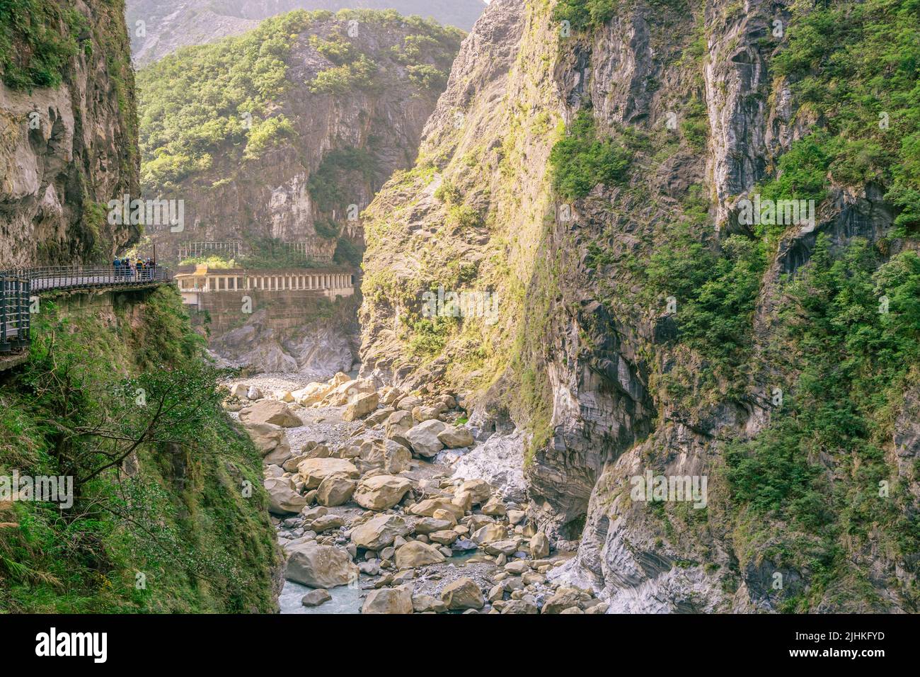 Beautiful natural scenic of the mountain rock with the river and ...