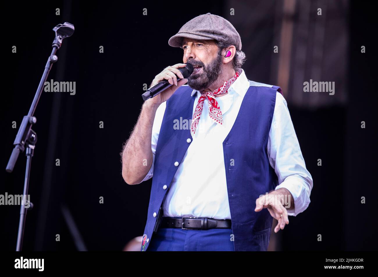 Barcelona, Spain. 2022.07.09. Juan Luis Guerra perform on stage during 4.40 Tour at Cruïlla Festival on July 09, 2022 in Barcelona, Spain. Stock Photo