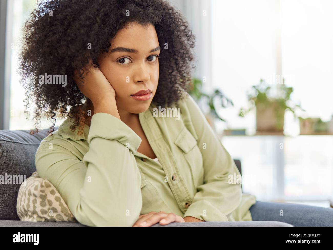 Young female bored sulking hi-res stock photography and images - Alamy