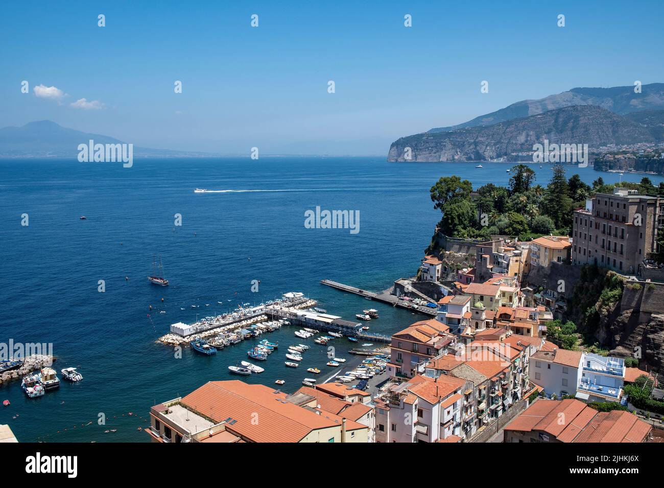 Views of Sorrento  a coastal town in southwestern Italy, facing the Bay of Naples on the Sorrentine Peninsula. Italy. Stock Photo
