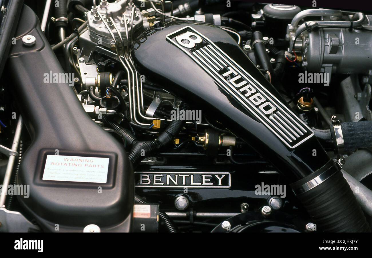 1985 Bentley Turbo R engine Stock Photo