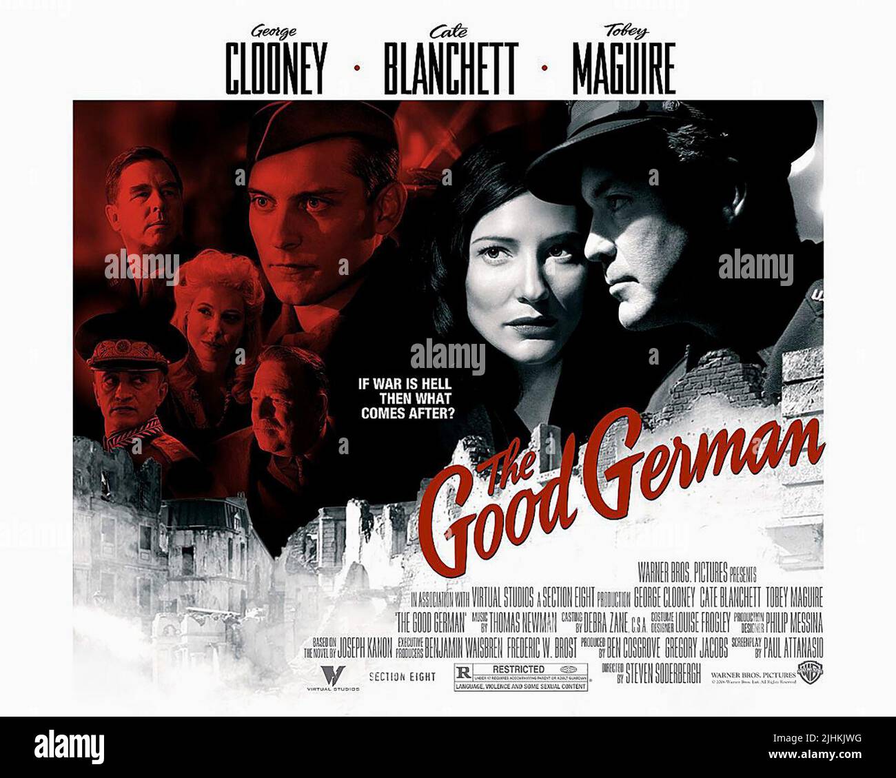 TOBEY MAGUIRE, CATE BLANCHETT, GEORGE CLOONEY POSTER, THE GOOD GERMAN, 2006 Stock Photo