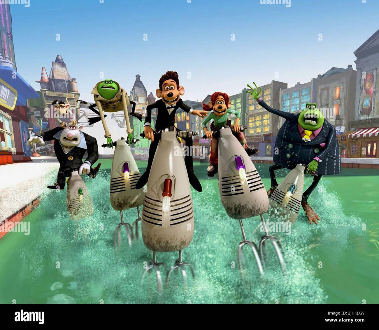 WHITEY, LE FROG, SPIKE, RODDY, RITA, TOAD, FLUSHED AWAY, 2006 Stock Photo