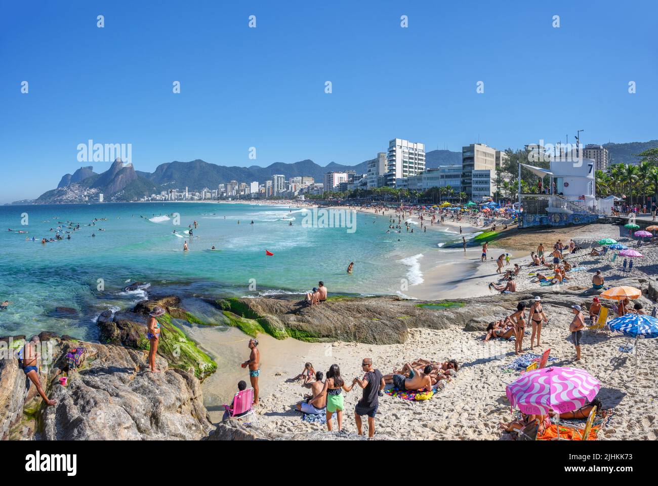 Ipanema Beach from Pedra do Arpoador, Ipanema, Rio de Janeiro, Brazil Stock Photo