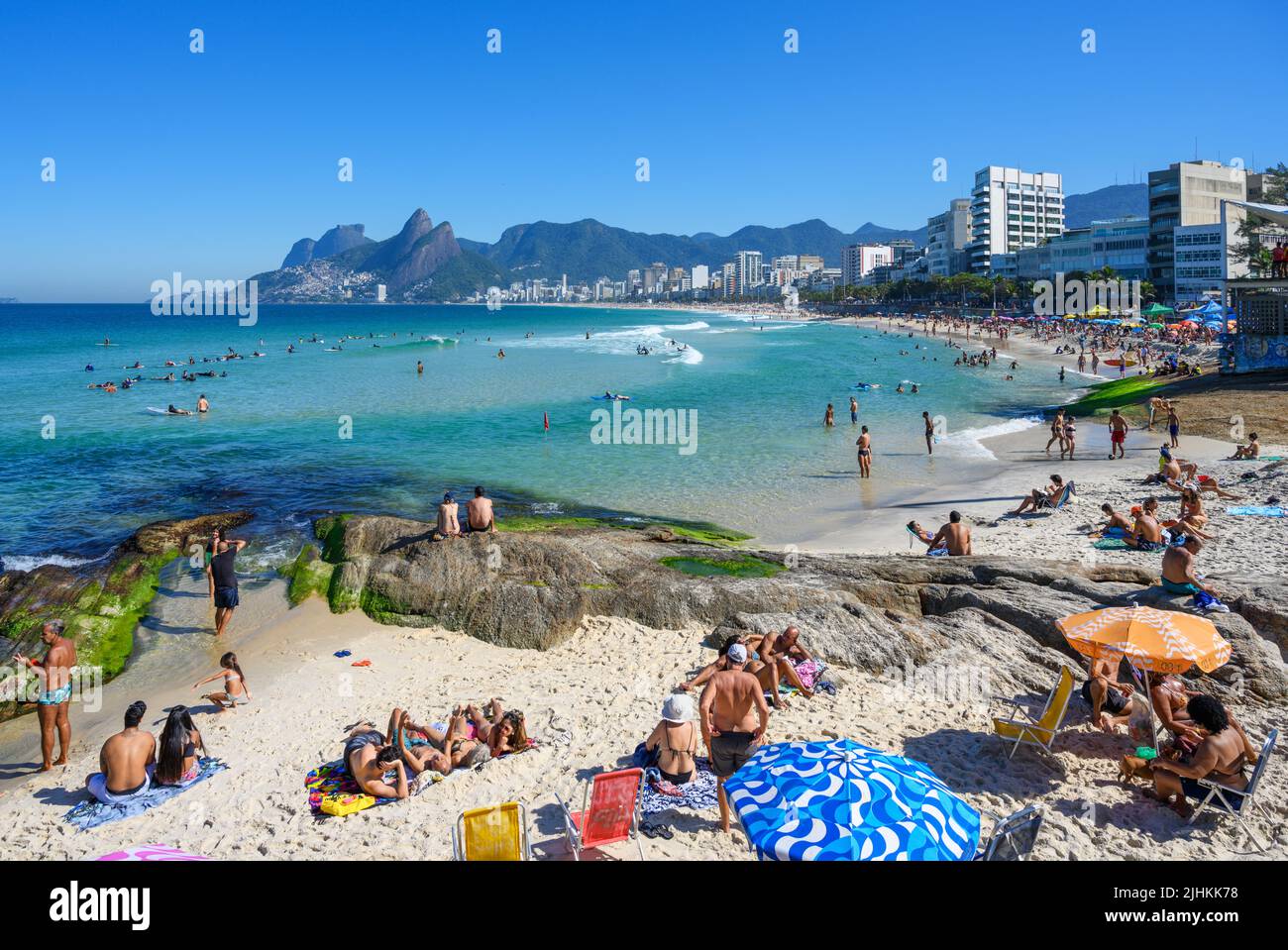 Ipanema Beach from Pedra do Arpoador, Ipanema, Rio de Janeiro, Brazil Stock Photo