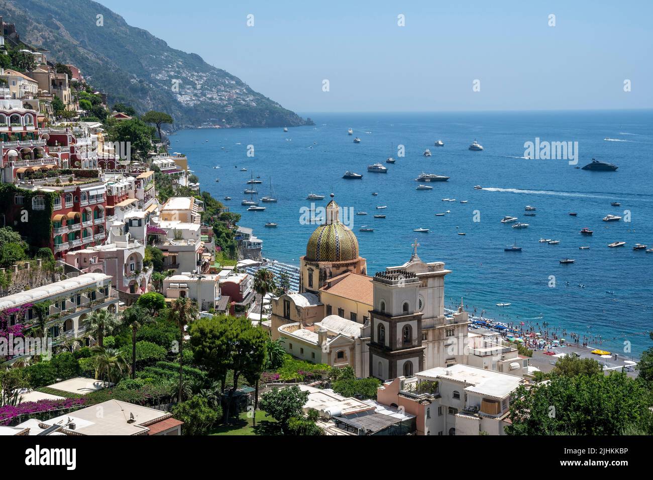 Positano is a cliffside village on southern Italy's Amalfi Coast. Stock Photo