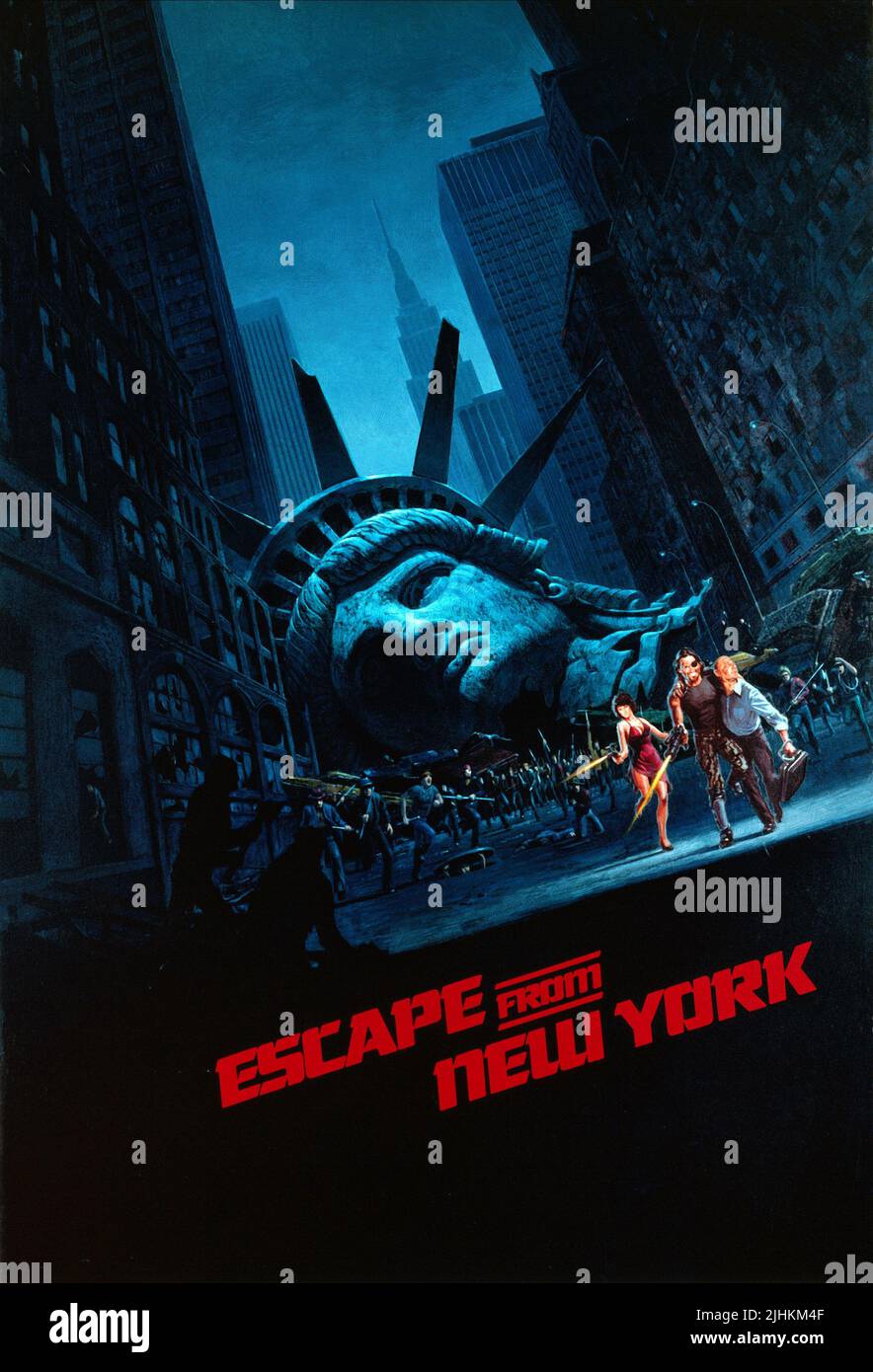 ADRIENNE BARBEAU, KURT RUSSELL MOVIE POSTER, ESCAPE FROM NEW YORK, 1981 Stock Photo