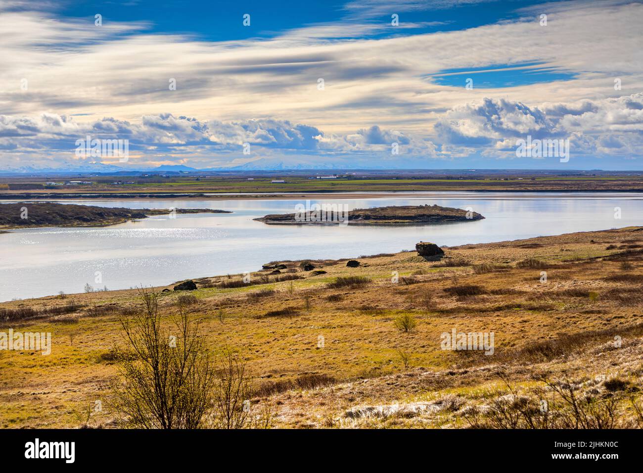 A landscape shot at Biskupstungnabraut, Iceland Stock Photo