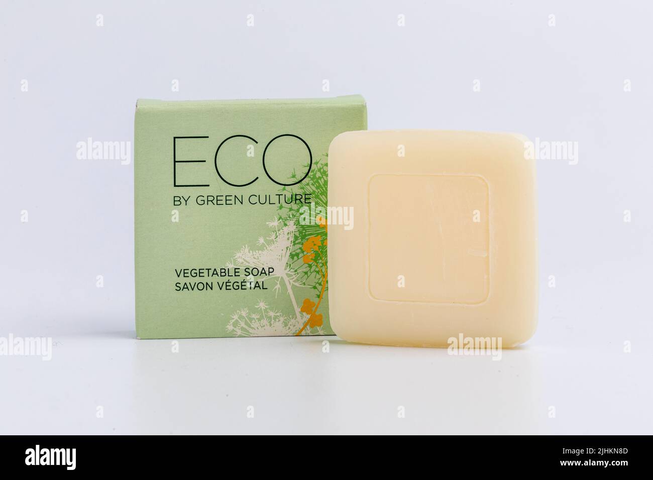 A box and bare of Eco Soap by Green Culture Stock Photo