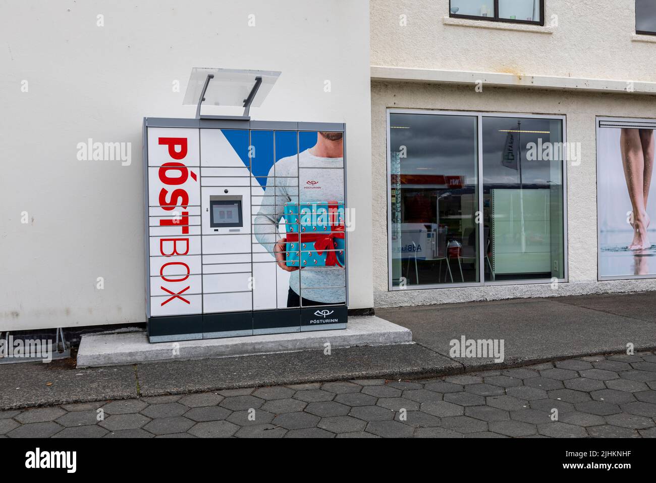An Icelandic post box in Egilsstadir, Iceland Stock Photo