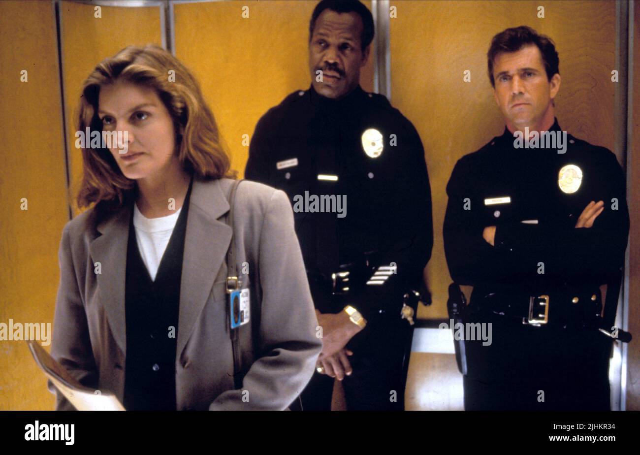 RENE RUSSO, DANNY GLOVER, MEL GIBSON, LETHAL WEAPON 3, 1992 Stock Photo