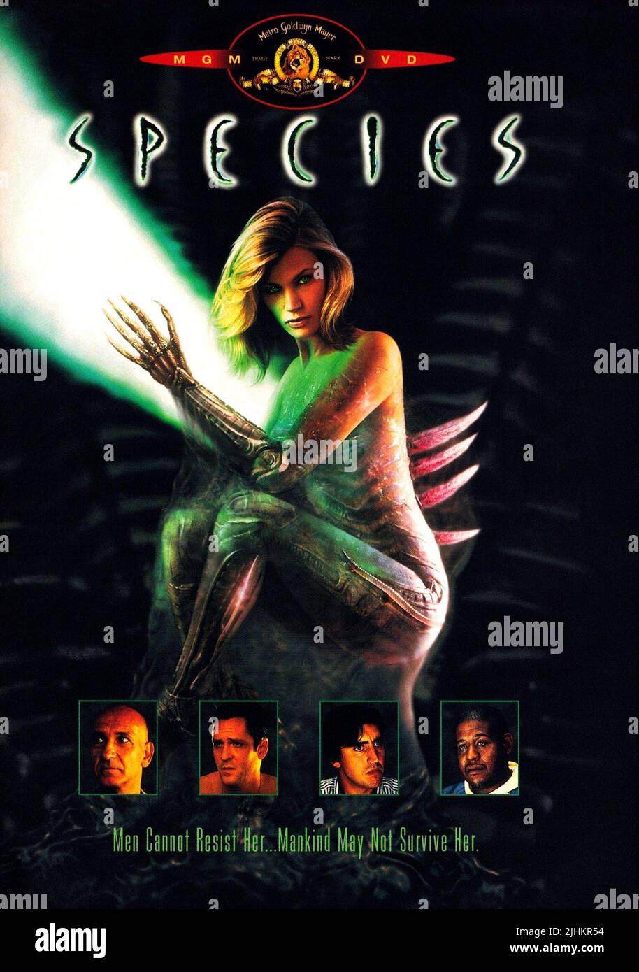 NATASHA HENSTRIDGE, BEN KINGSLEY, MICHAEL MADSEN, ALFRED MOLINA, FOREST WHITAKER POSTER, SPECIES, 1995 Stock Photo