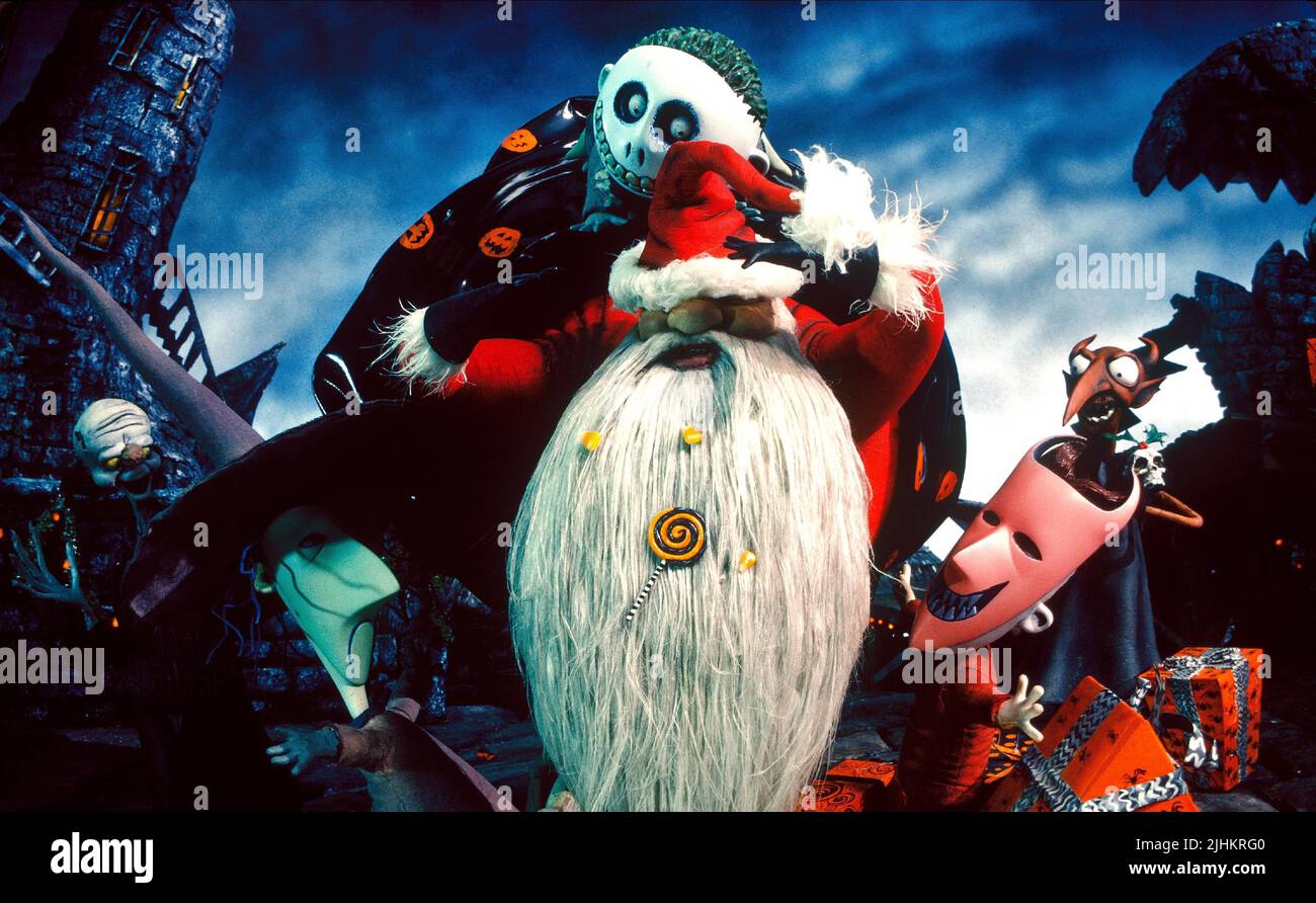LOCK, SHOCK, SANTA, BARREL, THE NIGHTMARE BEFORE CHRISTMAS, 1993 Stock Photo