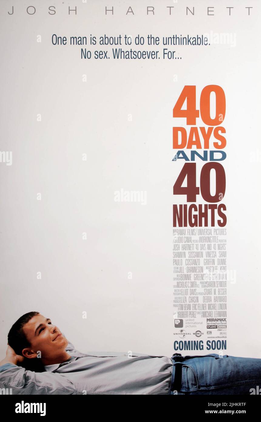 JOSH HARTNETT POSTER, 40 DAYS AND 40 NIGHTS, 2002 Stock Photo