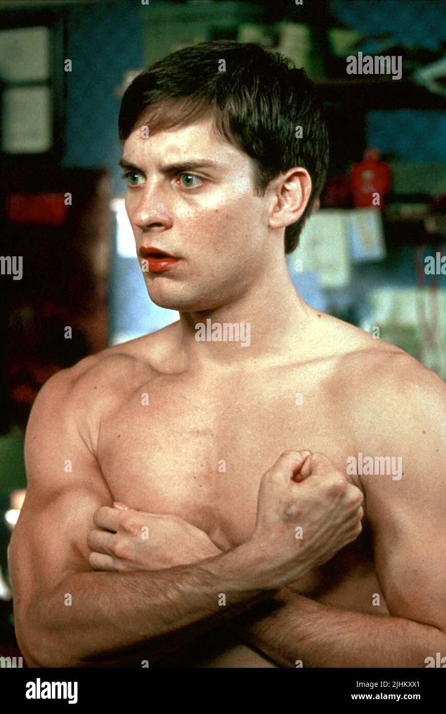 TOBEY MAGUIRE, SPIDER-MAN, 2002 Stock Photo