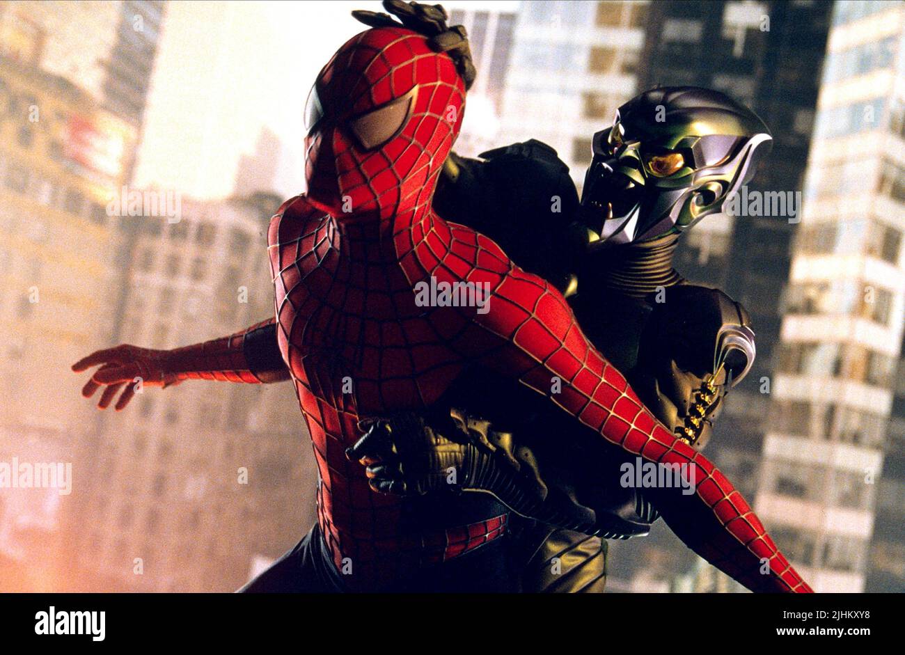 TOBEY MAGUIRE, WILLEM DAFOE, SPIDER-MAN, 2002 Stock Photo