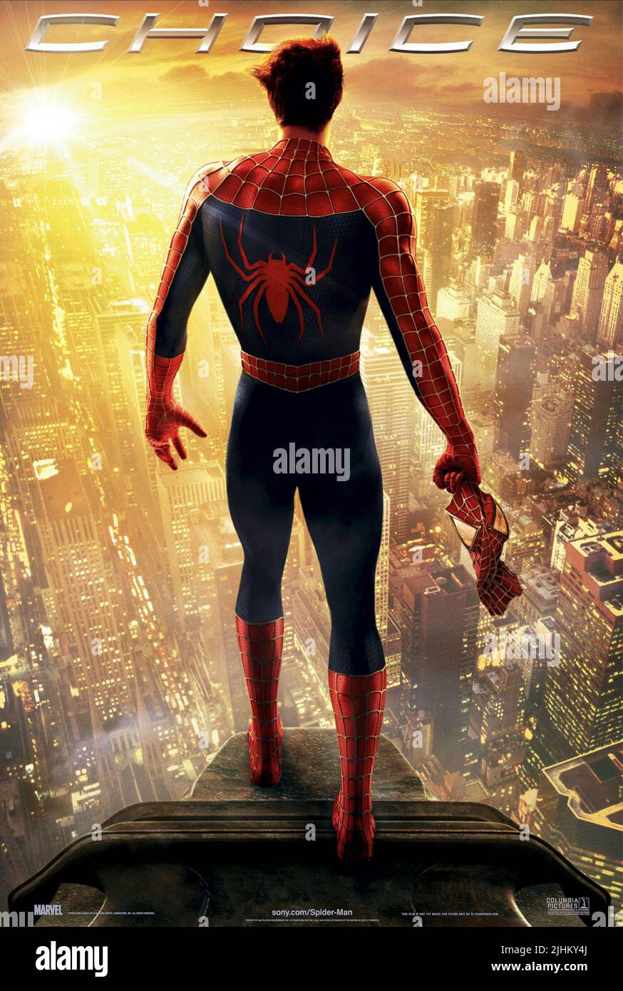 TOBEY MAGUIRE POSTER, SPIDER-MAN 2, 2004 Stock Photo